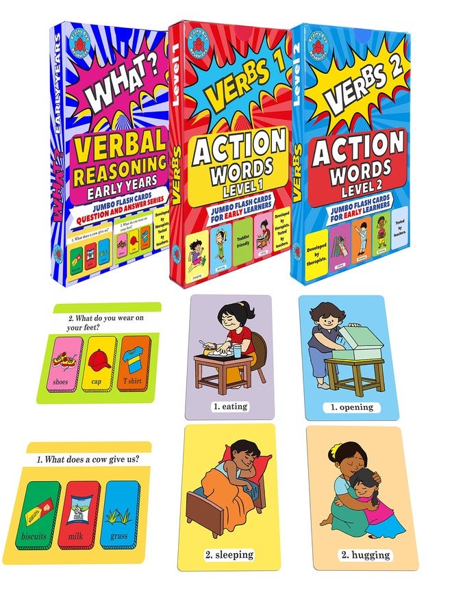 Brainy Bug Resources | 30 Answer 'What?' Questions Flashcards | 60 Action Words Flashcards (Audio-Enabled Decks) | English for Kids | Preschool Resources | Kids with Special Needs - Image 1
